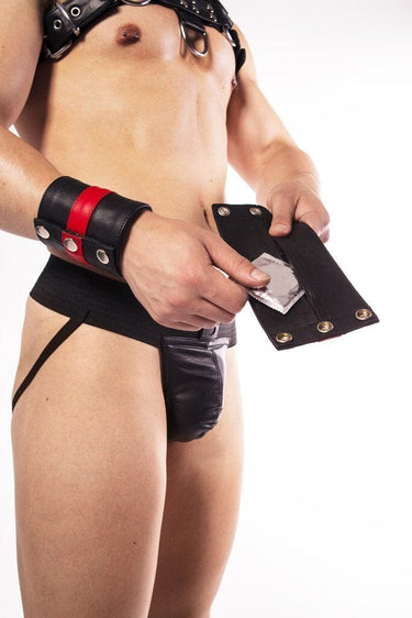 Prowler RED Leather Wrist Wallet BDSM accessories Prowler RED (ABS PRO)